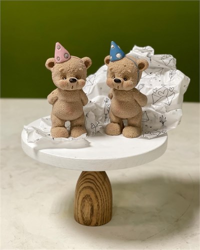 Шоколадная фигура Мишка задувает свечку, 9,5 см. 10600 - фото 10458