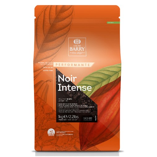 Какао порошок Noir Intense 10-12% черный Cacao Barry (1 кг) - фото 11028