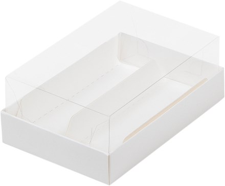 #39 Коробка для эклеров и пирожных с прозрачным куполом 135*90*50 мм (2) (белая)  - фото 11212