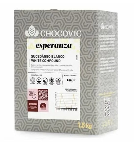 Белая твердая лауриновая глазурь "Esperanza" Chocovic, 1,5 кг. - фото 11910