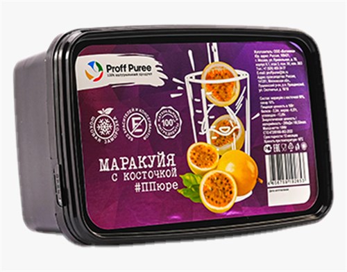 Proff Puree Маракуйя с косточками, 1 кг. 16071 - фото 12732