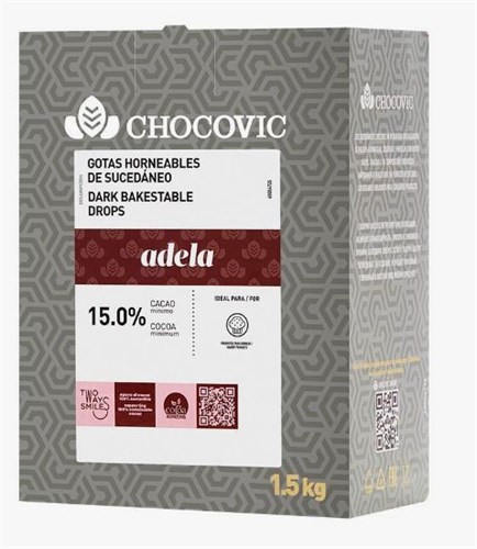 Глазурь капли  термо темные Adela 15% какао ) Chocovic 1,5кг (ISD-DR-105CHVC-69B - фото 13108