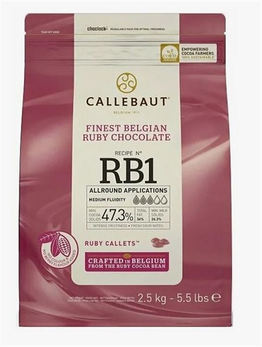 Рубиновый шоколад 47,3% Callebaut, 2.5 кг CHR-R35RB1-E4-U70 - фото 13113
