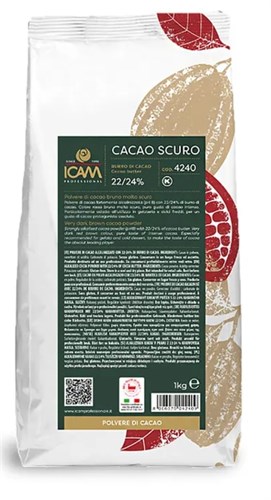 Какао-порошок алкализированный 22/24 без ванилина  ICAM - 1кг 16776 - фото 13154