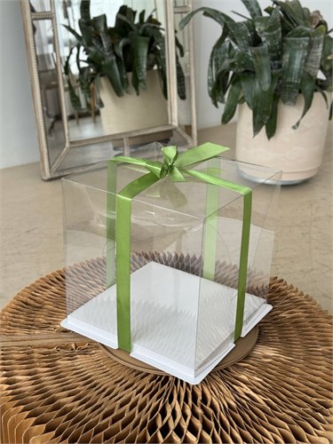 Коробка для торта PET (ПЭТ)  квадрат 22х22х25 см. (2 in 1 ) 2222255 - фото 13829