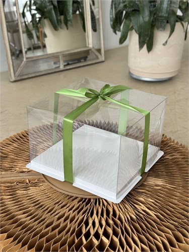 Коробка для торта PET (ПЭТ)  квадрат 22х22х16 см. (2 in 1 ) 2222165 - фото 13830