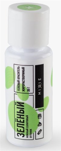 Краситель гелевый водорастворимый MIXIE Зеленый 20г 17339 - фото 13891