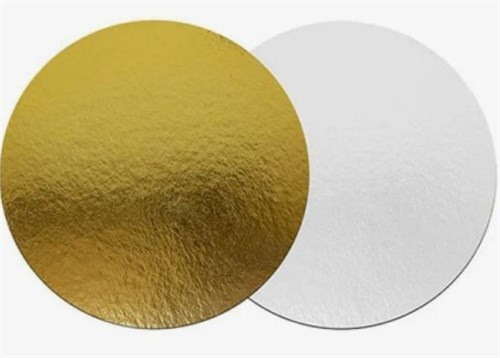 Картонная подложка, 3.2 мм, d 44 см, Золото/белый 3.2/44 - фото 14135