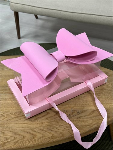 #315 Коробка подарочная с бантом розовая 36х16х17 см. ХМ-1858-1 - фото 14452