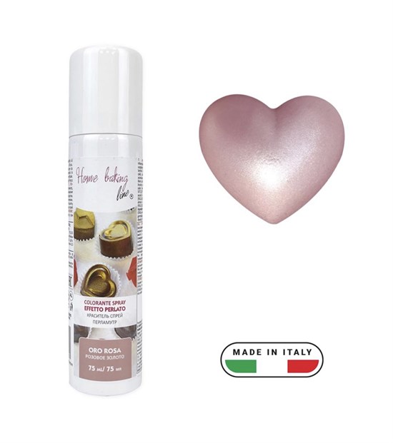 Краситель-спрей для шоколада и жирных масс Перламутр Розовое золото Il Punto, 75 мл - фото 8866
