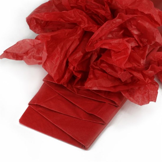 Бумага упаковочная тишью, Красная 50 х 66 см (10 листов) - фото 9071