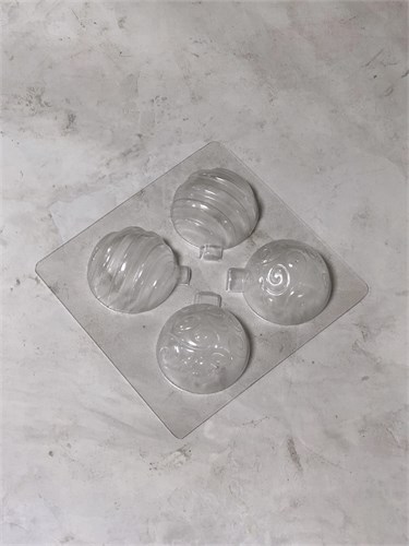 Форма для шоколада НОВОГОДНЫЕ ШАРЫ (11) 50 мм., 4 шт. LC-00004830 - фото 9208