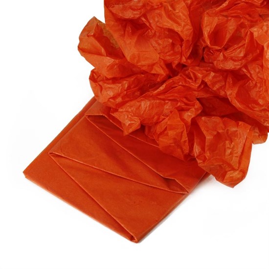 Бумага упаковочная тишью, Оранжевая 50 х 66 см (10 листов) - фото 9843