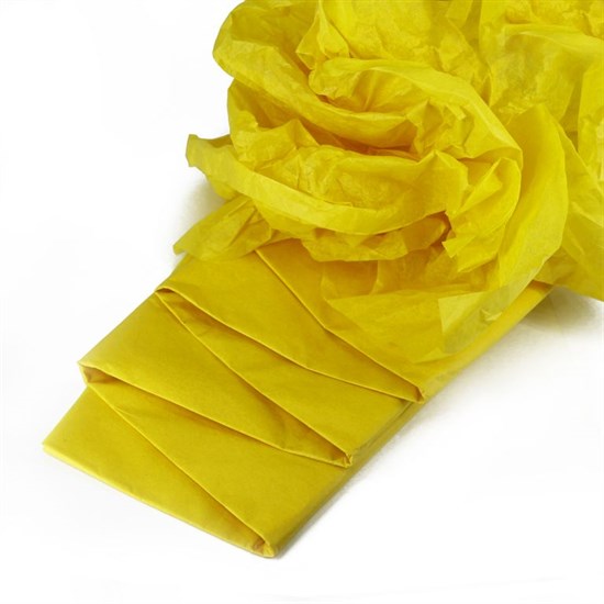 Бумага упаковочная тишью, Жёлтая 50 х 66 см (10 листов) - фото 9847