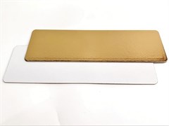 Подложка для рулета прямоугольная (золото, белая) 30*11 см толщ. 3.2 мм