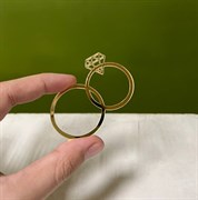 Топпер акрил Кольца свадебные d 3.5 см 