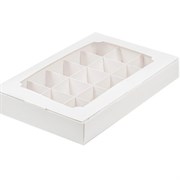 #40 Коробка для конфет цельная с вклеенным окном 255*165*35 (15) (белая) 
