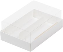 #39 Коробка для эклеров и пирожных с прозрачным куполом 135*90*50 мм (2) (белая) 