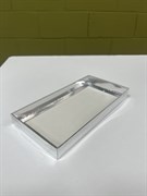 Коробка для шоколадной плитки с пластиковой крышкой 180*90*17 мм (серебро)