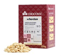 Белый шоколад "Sebastian" 34,6 % какао, Chocovic, 1,5 кг.