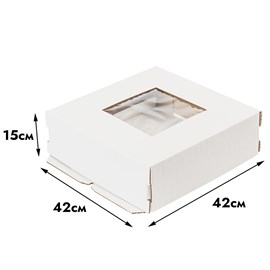 {{photo.Alt || photo.Description || '#162 Коробка для торта с окном 42х42х15 см.'}}
