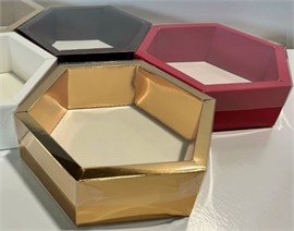 {{photo.Alt || photo.Description || '#301 Коробка для зефира &quot;шестигранник&quot; 230х230х60 мм. золото'}}