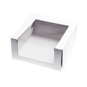 #30 Коробка белая 22*22*10 см, с прозрачной крышкой 