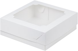 #200 Коробка для зефира, тортов и пирожных 200*200*70 мм (белая)