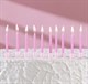 Свечи в торт "С днём рождения" 10 шт, средние, неоново-розовый - фото 10381