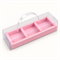#100 Коробка под 3 муссовые пирожные розовая 290*95*80 мм НВ-0238pink
