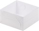 #31 Коробка для зефира, с пластиковой крышкой 155*155*60 мм (белая) - фото 7147